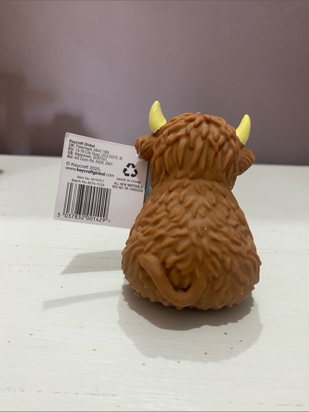 Squishy Mini Highland Cow 3.5” Toy - Picture 3 of 4